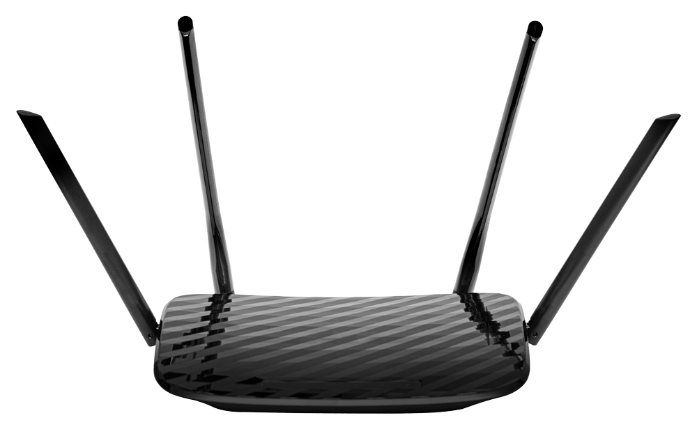 A modem and router set, featuring a sleek and modern design, with indicator lights on the front panel, representing a wireless internet connection setup.